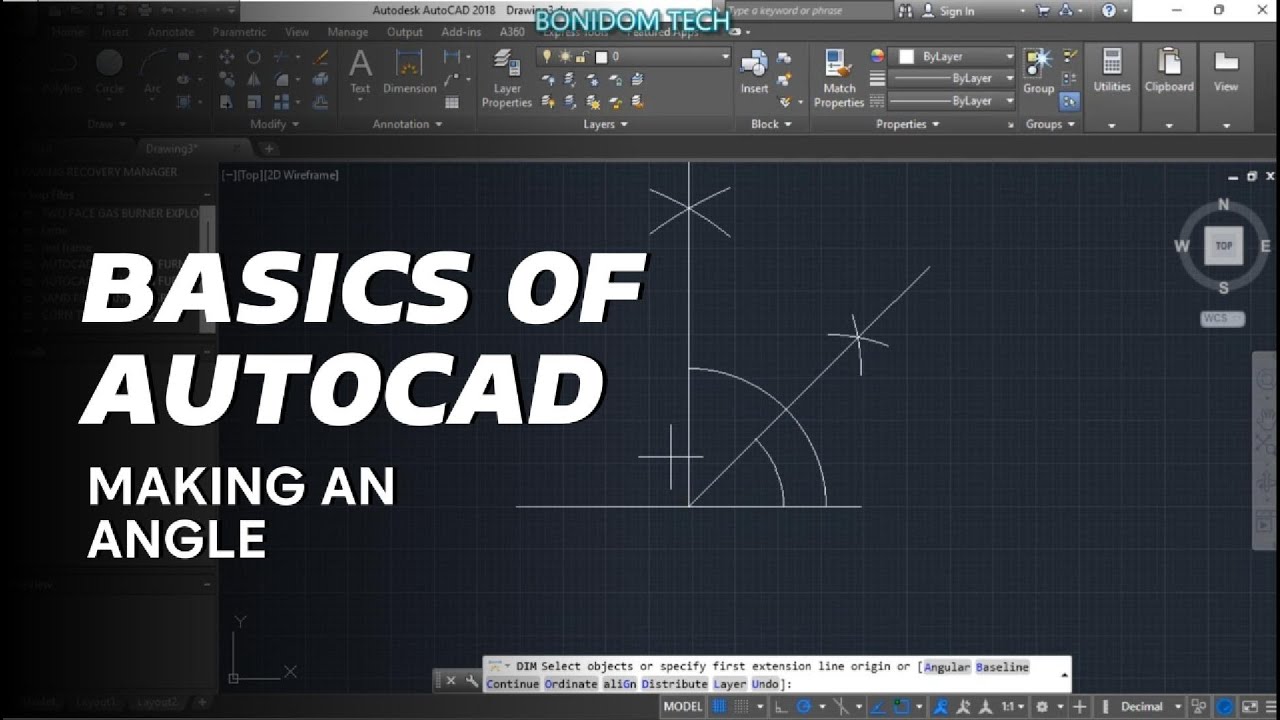 THE BASICS OF AUTOCAD MAKING AN ANGLE - YouTube