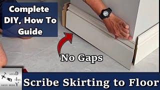 How to scribe skirting boards or base boards to an uneven floor