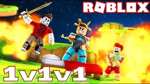 My friends and I did a 1v1v1 | Roblox Bedwars