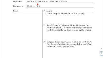 Prove with Partitions, Equivalence Classes