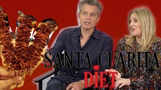 Drew Barrymore and Timothy Olyphant play the organ meat challenge