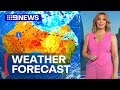 Australia Weather Update: Severe thunderstorm warning in place | 9 News Australia