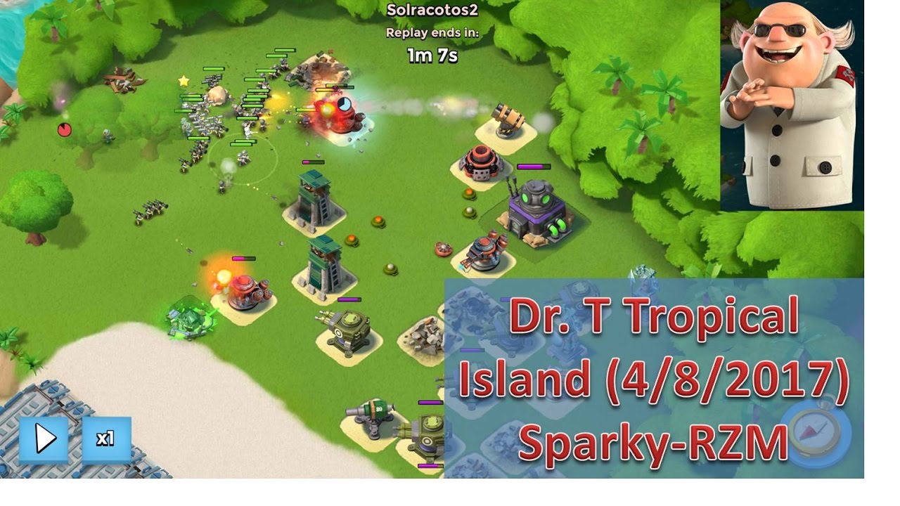 Dr T Tropical Island / Boom Beach Low Level  HQ 15 / RZM + Everspark / Stages 1-4 / April 8, 2017