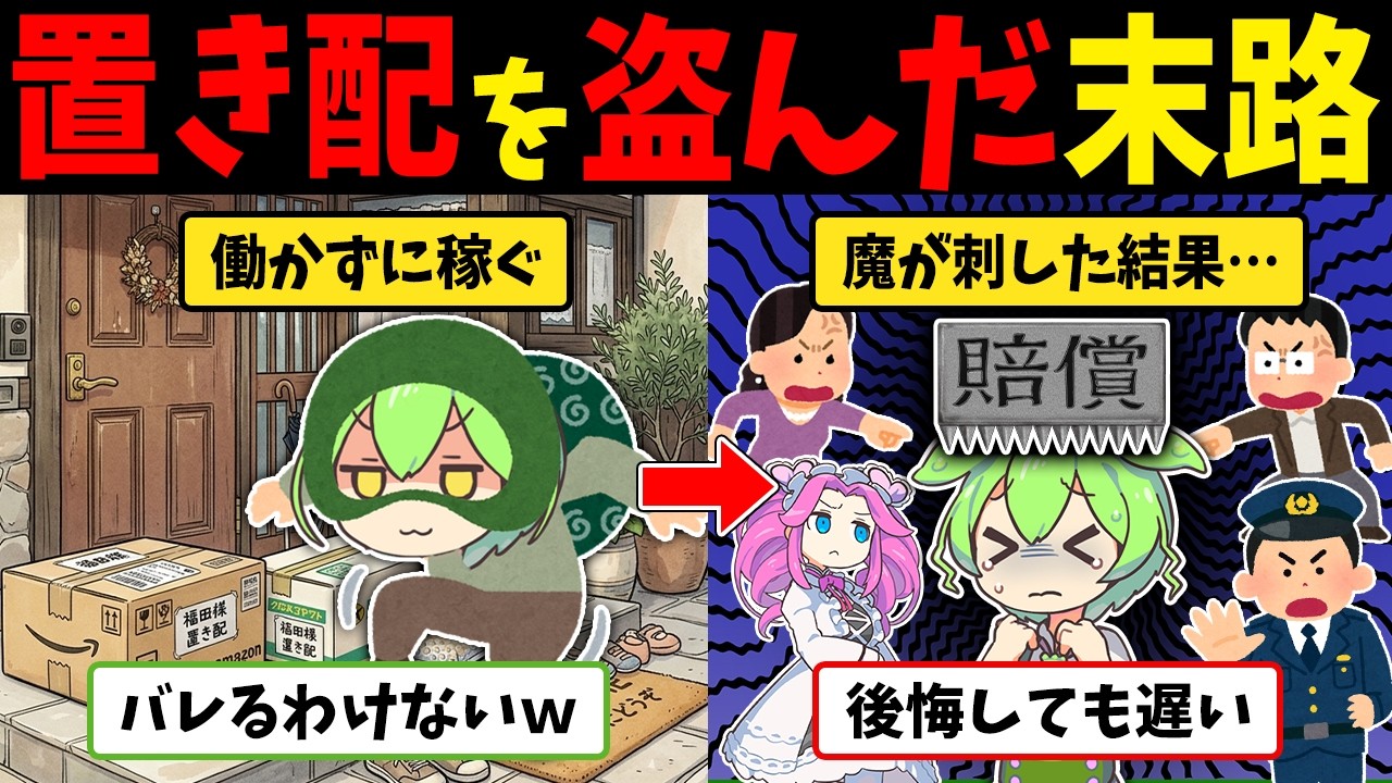 置き配の荷物を盗んだずんだもんの末路【ずんだもん闇解説】