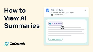 Details How to View AI Summaries + Document Previews within GoSearch AI Enterprise Search Update