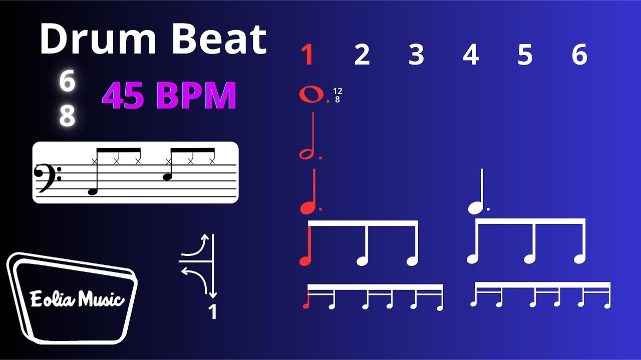Drum Beat 6/8 45 BPM - Base de Bateria 6/8 45 BPM
