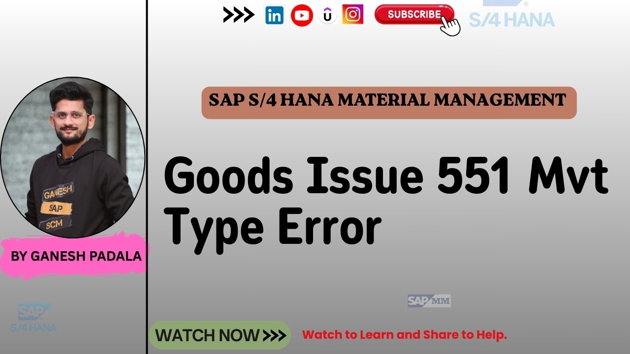 Goods Issue 551 mvt type error - YouTube