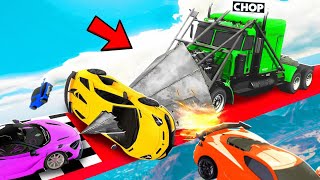 GTA 5 CARS VS SUPER TRUCK CHALLENGE WITH CHOP