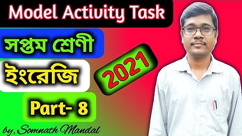 Class 7 English Model Activity Task Part 8 || Wbbse Model Activity Task 2021