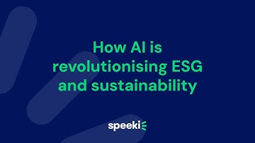 Scott Lane | How AI is revolutionising ESG and sustainability | Speeki webinar