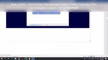 Role of SAS - Clinical Data Management System Online Training