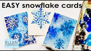 EASY Watercolor Snowflake Cards