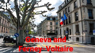 Geneva, Switzerland🇨🇭 and Ferney-Voltaire, France🇲🇫 4k🖥