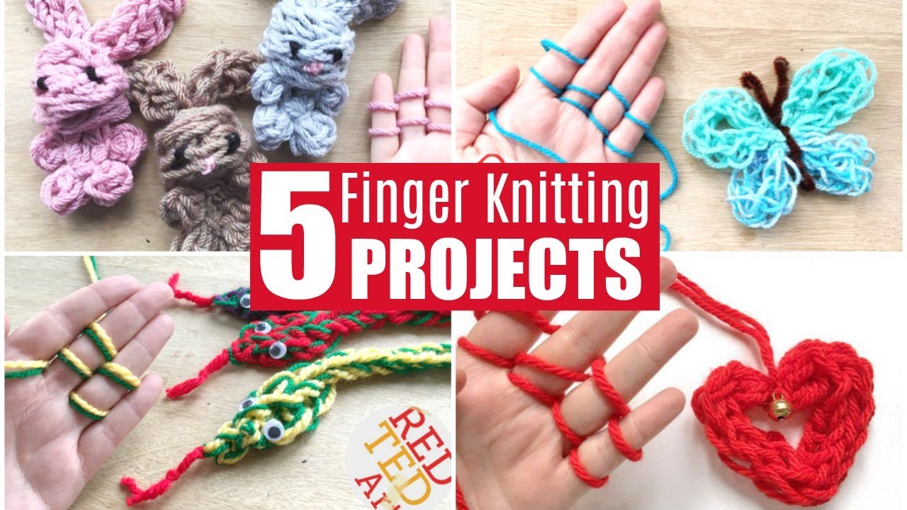 5 Finger Knitting Projects - Learn how to finger knit and 5 DIY