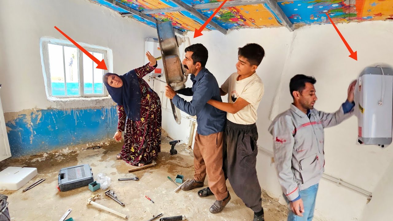 Installing kitchen water pipes: Akbar's move to Fatemeh's house to stop Reza from working