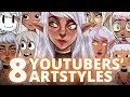 🔥 8 Youtubers Artstyles Challenge 👀💦 (Jazza, LavenderTowne, Baylee and More...)