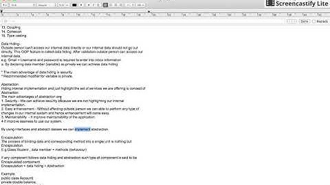 OOPS  - Data Hiding, Abstraction, Encapsulation, Tightly encapsulation class