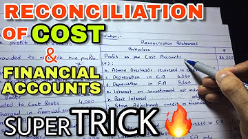#1 Reconciliation of Cost & Financial Accounts - Problem 1 - B.COM / BBA / CMA - By Saheb Academy