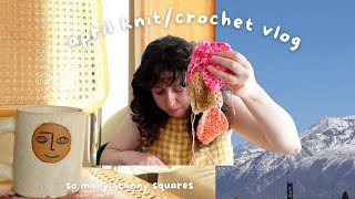 KNITTING VLOG: spring, finishing up WIPs, granny square blankets