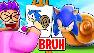 SONIC vs DOODLE TRANSFORM!? (ROBLOX DOODLE TRANSFORM DRAWING CHALLENGE!) screenshot 3