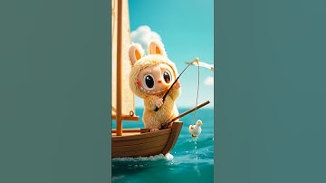 Boneka labubu terpleset tercebur laut