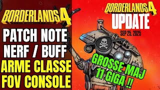 GROSSE MISE A JOUR POUR BORDERLANDS 4 ! FOV CONSOLE &amp; EQUILIBRAGE ARME / CLASSE [ PATCH NOTE FR ]