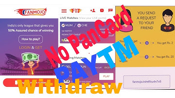 FanMojo - Paytm Withdraw and No Pan Card Verification| Earn Unlimited Paytm Cash By Playing Cricket|