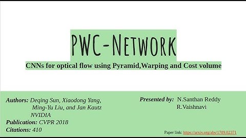 PWCNet-CNNs for Optical Flow