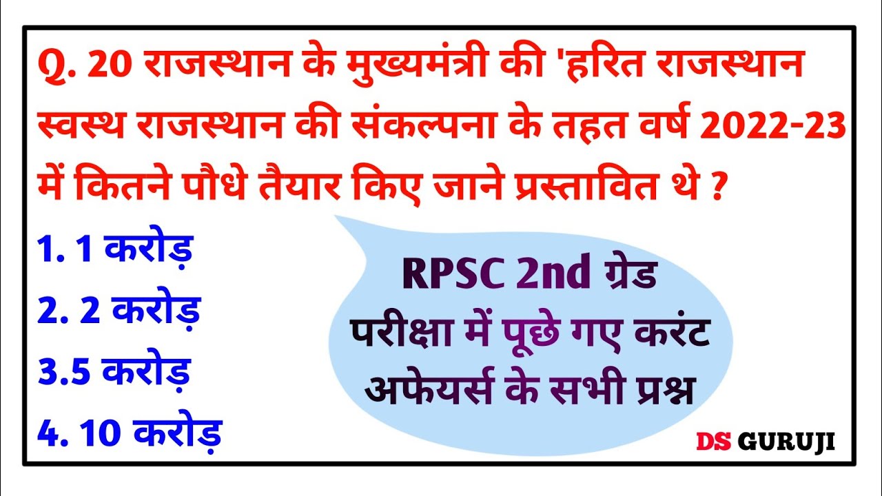 Rajasthan Current Affairs 2022 MCQ REET Mains Rpsc Second Grade Rajasthan current affairs 2022 mcq reet mains rpsc second grade