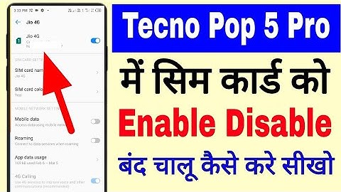 Tecno Pop 5 pro me sim card enable disable kaise kare।tecno Pop 5 pro me sim card band chalu kaise