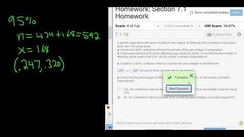 Confidence Interval and Interpretation for the Percentage of Yellow Peas with StatCrunch