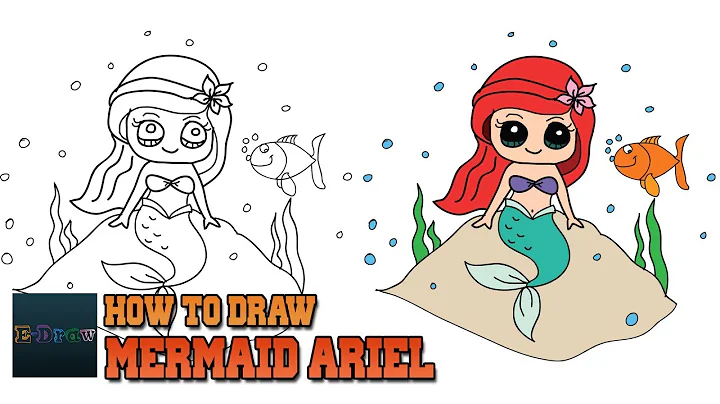 How to Draw Mermaid Ariel Cute and Easy step by step For Kids