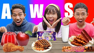 24 JAM MAKAN MAKANAN SESUAI INISIAL NAMA KALIAN A , W, S!! | Mikael TubeHD