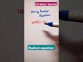 How to solve radical equation #shorts #algebra #maths #education #shortsfeed #mathematics