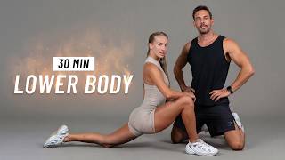 30 Min Lower Body Workout - Strong Legs &amp; Glutes (No Equipment)