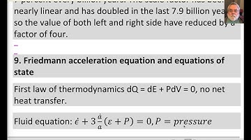 9. Friedmann acceleration equation and equations of state
