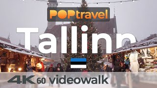 Walking in TALLINN / Estonia   Old Town During a Snowstorm  4K 60fps (UHD)
