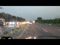 Driving into a severe thunderstorm across the Chesapeake bay bridge in Maryland