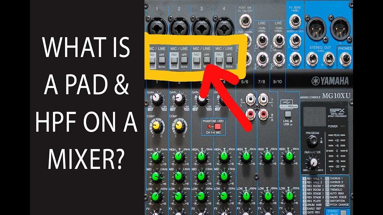 What is a PAD & HPF or LOW CUT in a MIXER? 