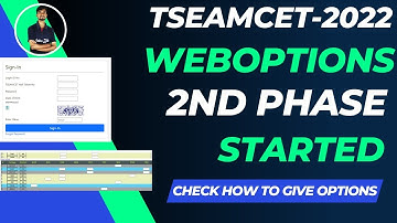 TSEAMCET Second Phase Weboptions Process|TSEAMCET 2022 Second Phase Procedure|EAMCET Second phase