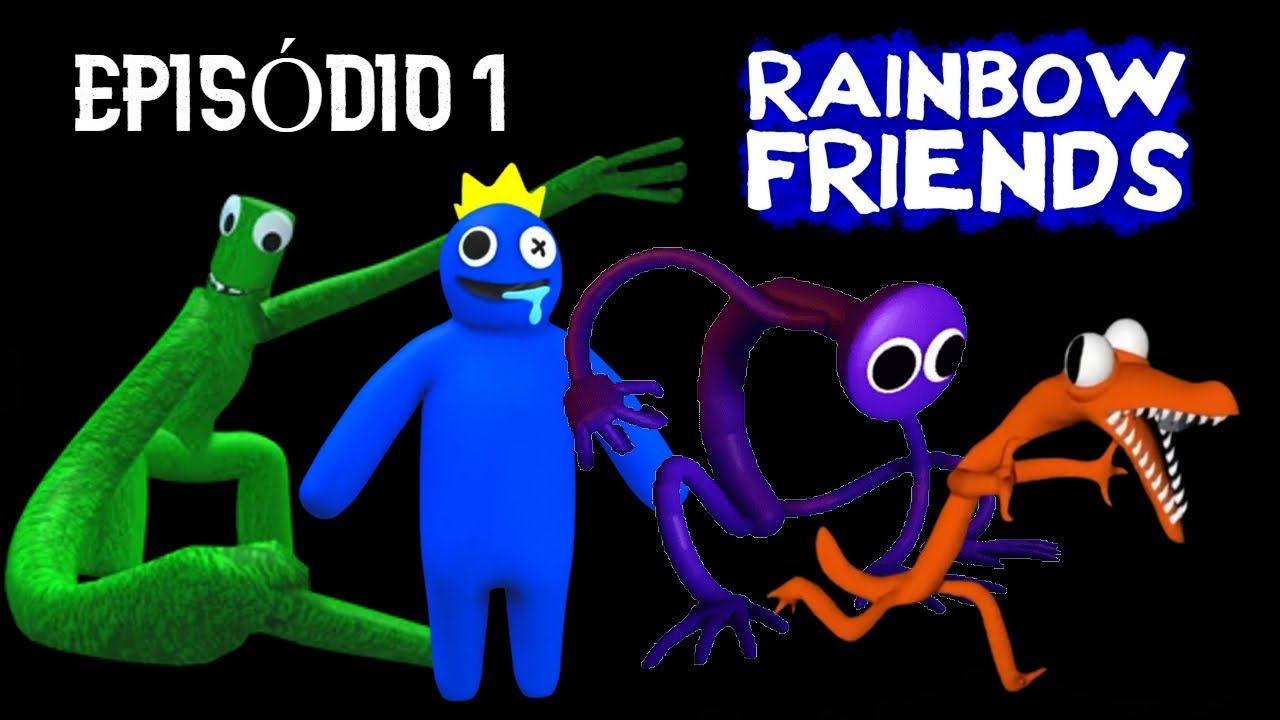 😱 Fugindo do Bicho AZUL BABÃO no Rainbow Friends do ROBLOX 