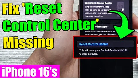 🛠️ How to Fix 'Reset Control Center' Missing on iPhone 16/16 Pro Max | iOS 18