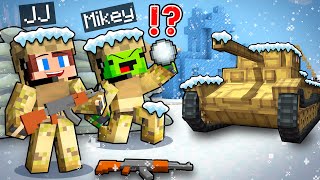 JJ and Mikey got Into WINTER MILITARY CIVILIZATION in Minecraft ! - Maizen