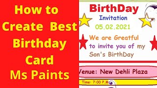 Birthday invitation Card in Paints| Paint Designing| screenshot 3