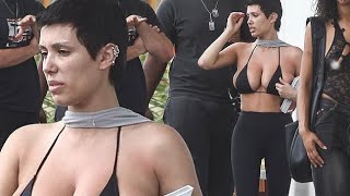 Kanyes Kim Kardashian-lookalike wife Bianca Censori shows off her cleavage in ANOTHER revealing
