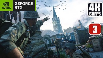 Call of Duty WWII Gameplay Walkthrough Part 3 Stronghold [4K 60FPS PC] - No Commentary