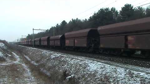 EMPTY iron ore Train DB Schenker Rail at Blerick,the NL ,Jan 2,2010