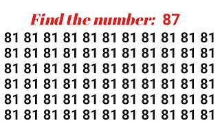 How Fast Can You Find the Number "87". Test your eyes. Focus your mind. Number Challenge.