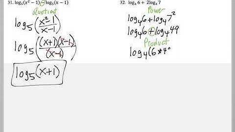Math 122 : 6.5 #31, #32 (College Algebra Tutorial : Logarithmic Properties)