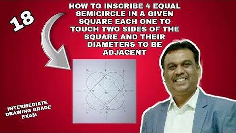 How to inscribe 4 equal semicircles in a square |intermediate drawing grade exam | suhaas Bhoir